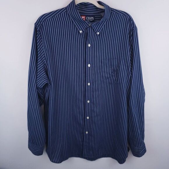 Chaps Striped Long Sleeve Shirt Size L - Picture 1 of 4